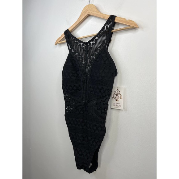 Becca Color Play Savannah High Neck Women's One Piece Black Size: Small NWT - Picture 4 of 8